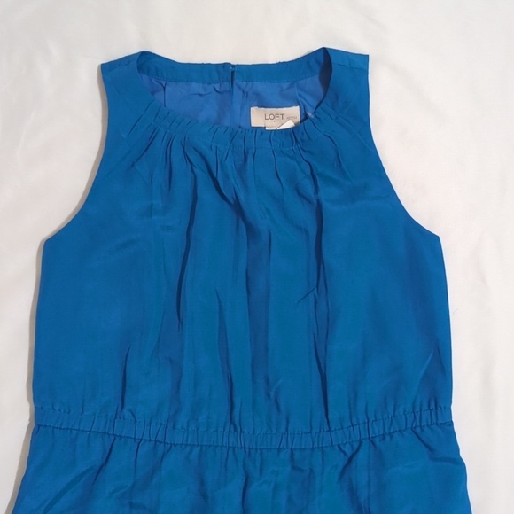 NWT LOFT Sleeveless Maxi Dress, Color Blue/Cream Size 2P - Picture 2 of 14